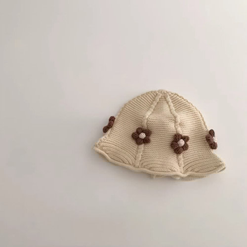 Baby Toddler Flower Knitted Bucket Hat