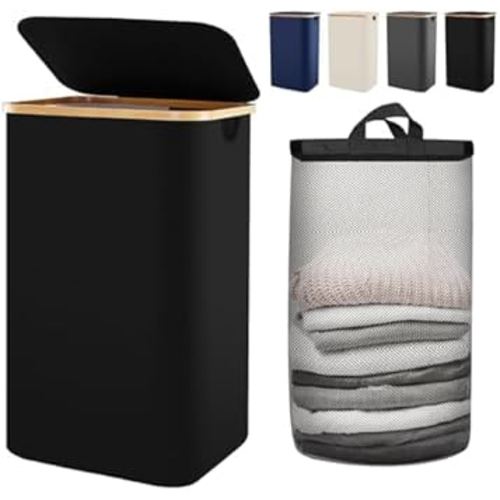 Laundry Basket with Lid, 120L Clothes Hamper for Laundry Basket, Laundry Hamper Organizer for Bedroom, Laundry Room, Dirty Clothing Hamper