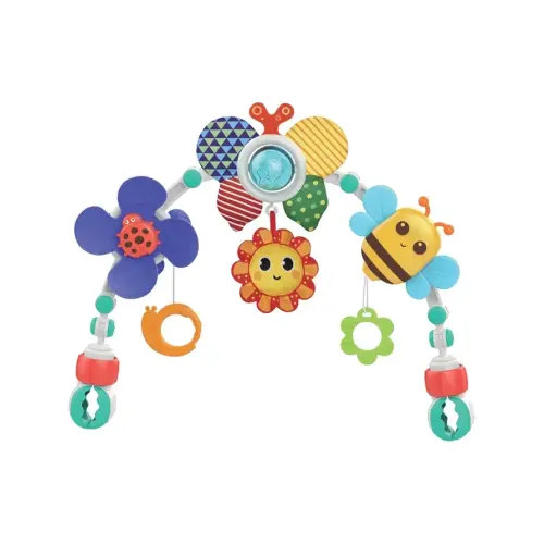 Mobile Arch with Spring Rattle - Universal Fit for Stroller, Crib & Car Seat - Sensory Stimulation & Motor Skill Development