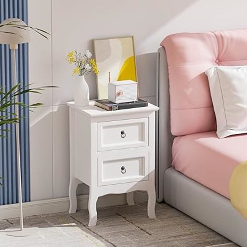 Amazon.com: Bonnlo White Nightstand, Tool-Free Setup Night Stand, 2 Drawer Bedside Table for Bedroom, Easy & Quick Install Small Nightstands, Girls Nightstand for Bedroom, Side Table, End Table for Small Spaces : Home & Kitchen