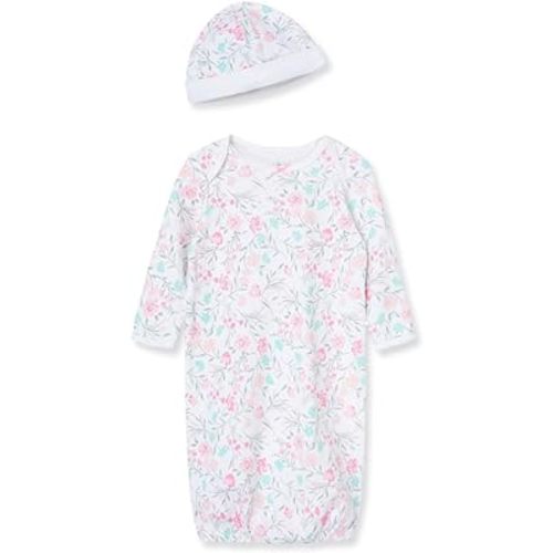 Little Me Baby Girls' 2-Piece Nightgown and Cap Set 0-3m