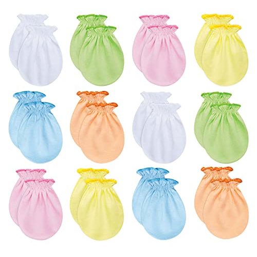 RATIVE No Scratch Mittens and Caps 100% Cotton for Newborn Baby 0-6 Months Boys Girls