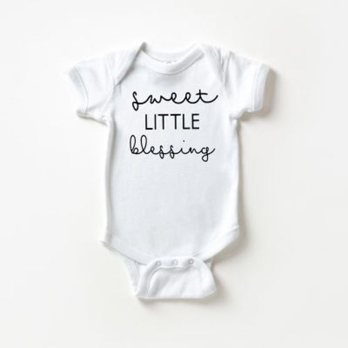 The Juniper Shop Sweet Little Blessing Baby Bodysuit - Nb - White