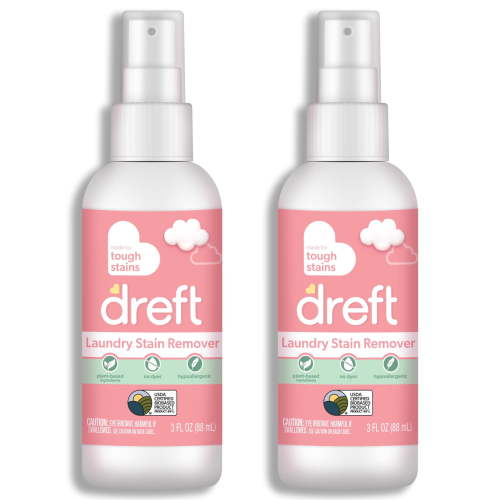 Dreft Stain Remover for Baby Clothes, Fragrance Free and Hypoallergenic Baby Stain Remover Spray, Travel Size Stain Treater, 3 Fl Oz ( Pack of 2)