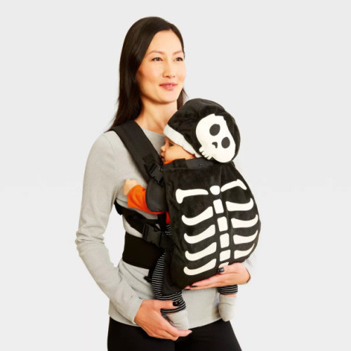 Baby Skeleton Infant Carrier and Hat Halloween Costume Set
