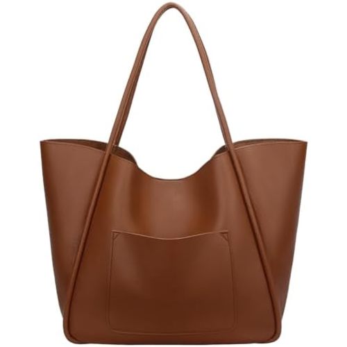 KKXIU Tote Bag for Women Vegan Leather Shoulder Purse Large Capacity Travel Bag