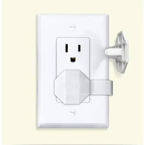 Socket Sitter: Always Connected, Never Lost! No Choking Hazard! Child Safety Cover, Electrical Outlet Cover, Plug Protector, Socket Protector (Pack of 6, Covers 12 outlets) (Crisp White)