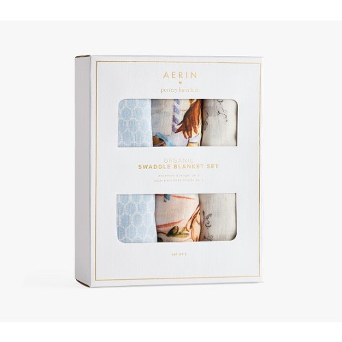 AERIN Organic Muslin Swaddle Set | Pottery Barn Kids