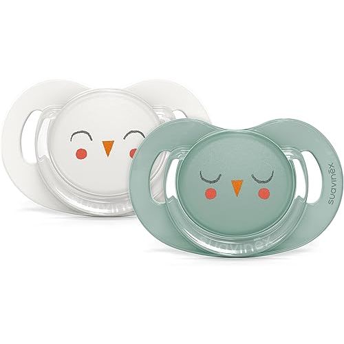 Suavinex Bonhomia SX PRO Physiological Pacifier, Supports Breastfeeding Babies, Pacifiers 0-6 Months, 2 Pack Baby Pacifier, Baby Accessories, (Mint/Beige)