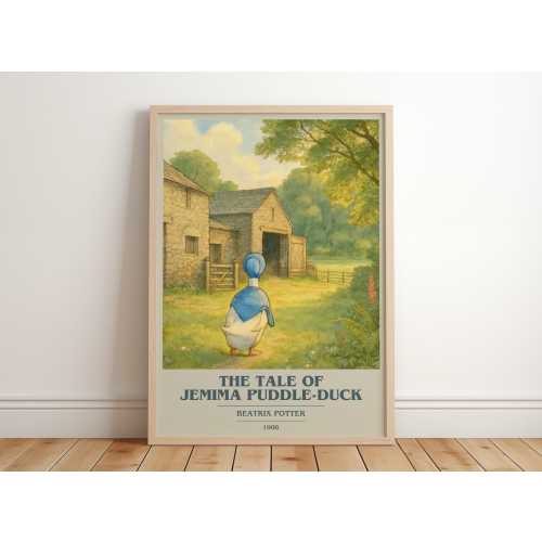 The Tale Of Jemima Puddle-Duck by Beatrix Potter Modern Minimalist Poster, Children's Book Art, Bookish Gift, Reading Nook Print