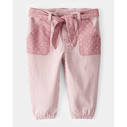 Baby Vintage Inspired Twill Striped & Polka Dot Pants - Pink - OshKosh | Carter's