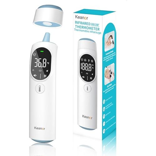 Thermometer, Forehead and Ear Thermometer, Digital Infrared Thermometer with Fever Alarm, Baby Thermometer, Accurate,1s Measure, 40 Set Memory, Mute Mode, LED Screen, for Adults, Kids with Storage Bag