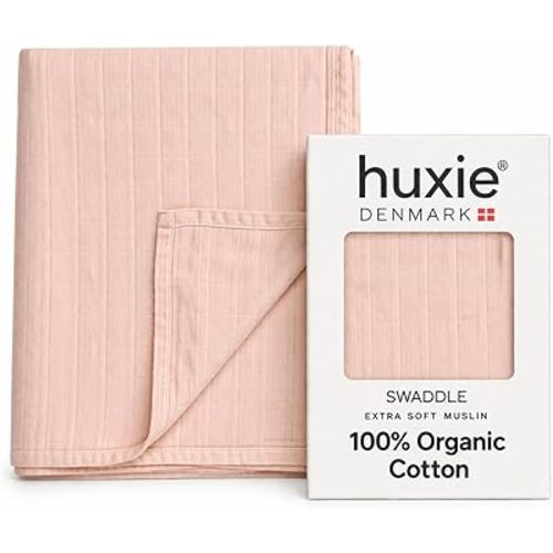 Baby Swaddle – Organic Cotton Muslin Baby Swaddles for Newborns Baby Girls 47” x 47” (Blush)