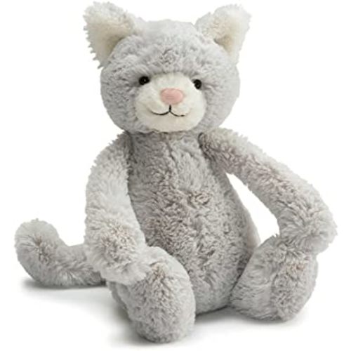 Jellycat Bashful Grey Kitty Stuffed Animal, Medium 12 inches | Cats and Kittens Plush Toy | Classic Children's Gift