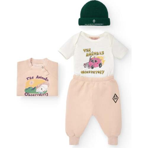 Baby Chimpanzee Truck Bodysuit, White - The Animals Observatory | Maisonette