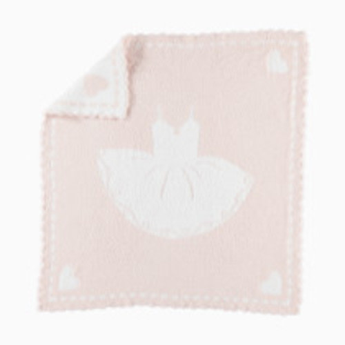 Barefoot Dreams CozyChic Scalloped Receiving Blanket - Pink/White/Tutu