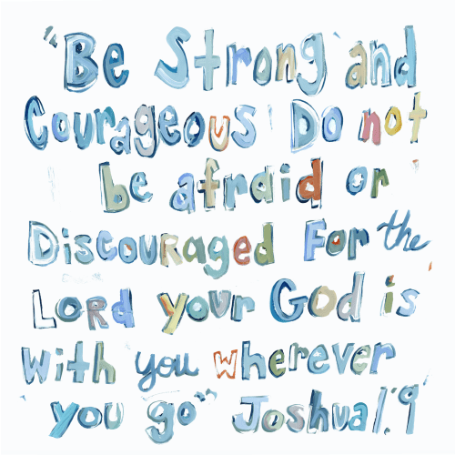 Joshua 1:9 on paper – No Frame