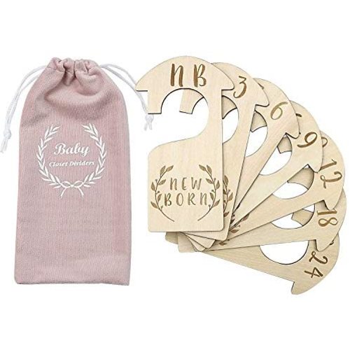 Premium Wood Baby Closet Dividers,Set of 7,from Newborn to 24 Month,Baby Closet Organizers,Nursery Decor,Baby Clothes Organizers (Style-3)