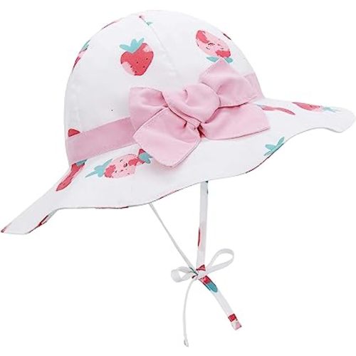 Baby Sun Hat Toddler Baby Girl Hats UPF 50+ Summer Kids Beach Wide Brim Bucket Caps