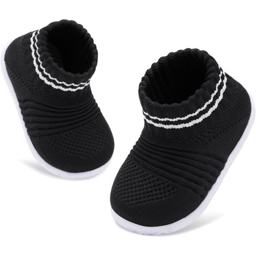 FEETCITY Baby Sock Shoes Baby First Walking Shoes Boys Girls Infant Crib Shoes Toddler Slip On Shoes Casual Sneakers