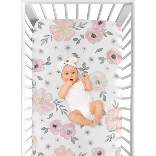 Sweet Jojo Designs Watercolor Fitted Crib Sheet & Reviews | Wayfair