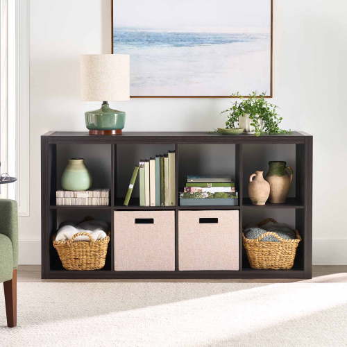 Better Homes & Gardens 8 Cube Storage Organizer, Tobacco Oak
