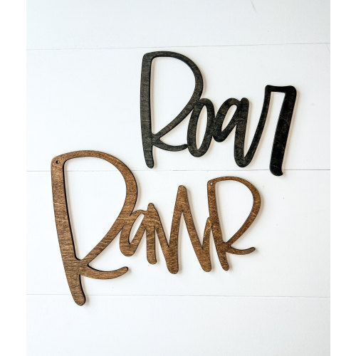 Wooden Dinosaur Roar Sign, Wood Rawr, Dino Wall Decor, Kids Dinosaur Room Decor, Laser Cut Wooden Words, DNO