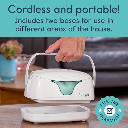 hiccapop Portable Baby Wipe Warmer, Baby Wipes Warmer for Babies Includes 2 Charging Bases, Diaper Wipe Warmer with Changing Light