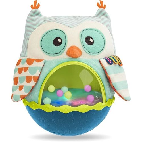 B. toys- B. baby- Owl Be Back- Baby Toy- Crawling- Tummy Time- Sensory & Musical Toy for Babies- Wobbling Toy with Colorful Balls – 6 Months
