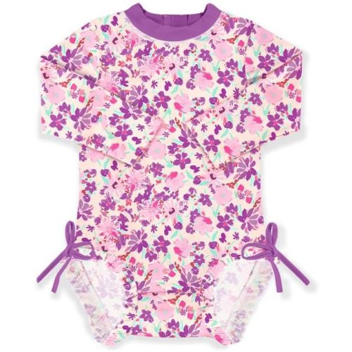 BesserBay Baby Girl's UPF 50+ Sun Protection Swimsuit One Piece 3/4 Sleeve Rash Guard 0-36 Months