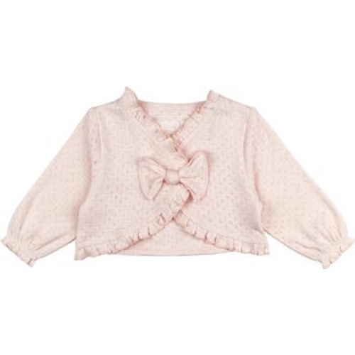 Pointelle Ruffle Organic Cotton Cardigan
