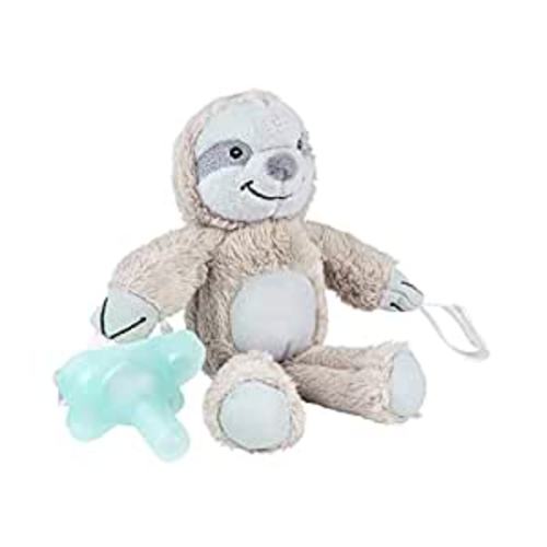 Amazon.com: Dr. Brown's Baby Lovey Pacifier Holder & Teether Clip, Soft Plush Stuffed Animal Sloth Pacifier Tether with Teal HappyPaci, 100% Silicone, 0-12m : Everything Else