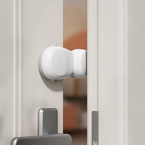 SAFELON 4 PCS Baby Safety Automatic Door Stopper, Automatic Door Finger Guards for Kids, Automatic Anti-Pinch Door Stopper, No Drilling& Tools, Easy to Install and Use