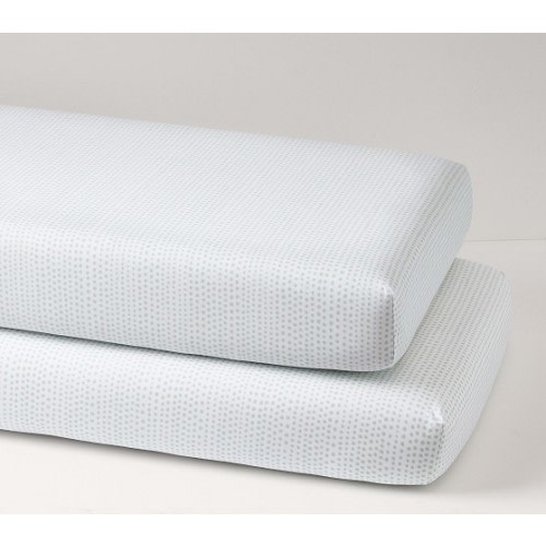 Organic Blush Falling Dot Modern Crib Sheet | Pottery Barn Kids