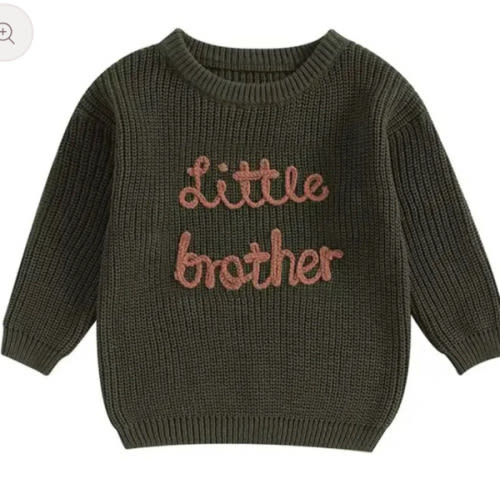 Little Brother Embroidered Knit Sweater