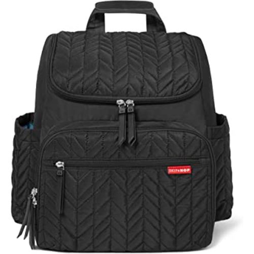 Skip Hop Diaper Bag Backpack: Forma, Multi-Function Baby Travel Bag with Changing Pad & Stroller Attachment, Jet Black