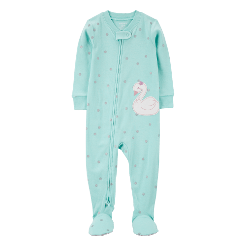 Baby 1-Piece Swan Print 100% Snug Fit Cotton Footie Pajamas - Carter's | Carter's