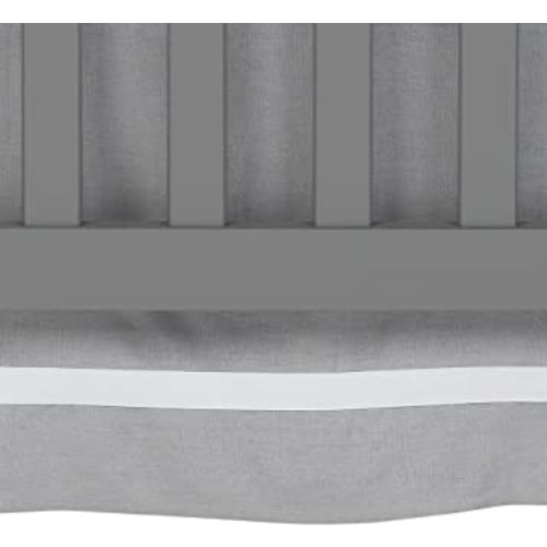 Lambs & Ivy Signature Gray Linen with White Trim 4-Sided Crib Skirt