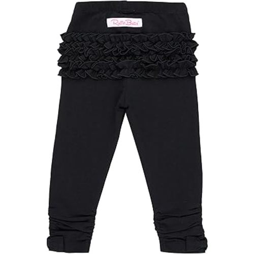 RuffleButts Baby/Toddler Girls Stretchy Ruched Bow Leggings
