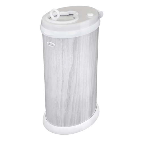 Ubbi Stainless Steel Diaper Pail, Odor Locking, No Special Bag Required, Award-Winning, Registry Must-Have, Woodgrain
