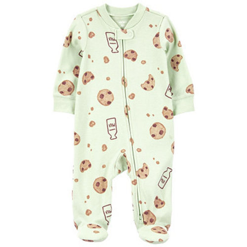 Baby Boys or Baby Girls Milk and Cookies Zip Up Cotton Sleep and Play