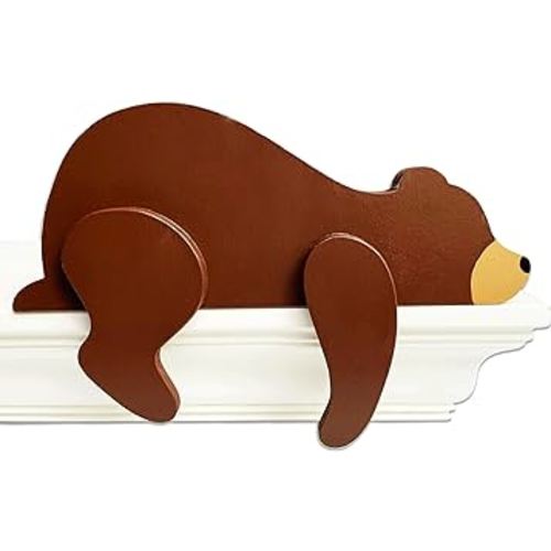 Amazon.com: Woodland Nursery Decor For Baby, Black Bear Decoration, Wooden Wilderness Sleeping Bear, Safari Forest Decor For Classroom Bedroom Nursery Room Shelf (Brown) : Baby