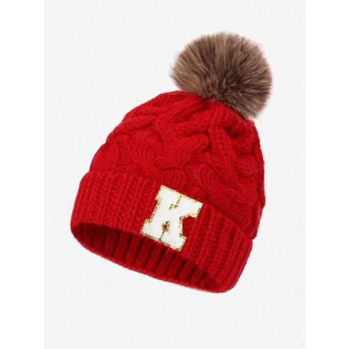 SHEIN | 1pc Baby Letter Knitted Hat, Soft, Warm And Comfortable For Boys