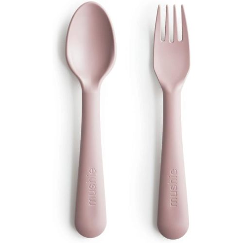 mushie Flatware Fork and Spoon Set for Kids | Made in Denmark (Blush)