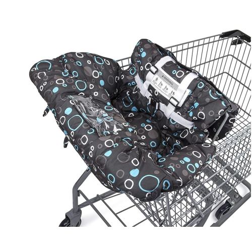 Premium Shopping Cart Cover & High Chair Cover, Easy Install, Harness System, Soft Comfort Cushioning, Universal Size (Black)