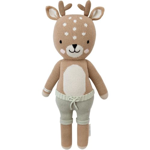 cuddle + kind Elliott The Fawn Little 13" Hand-Knit Doll – 1 Doll = 10 Meals, Fair Trade, Heirloom Quality, Handcrafted in Peru, 100% Cotton Yarn