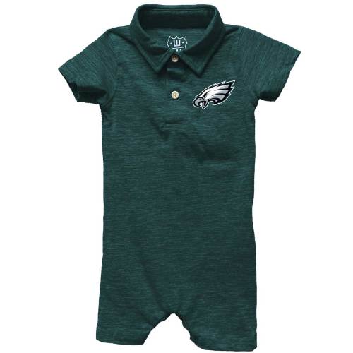 Infant Philadelphia Eagles Wes & Willy Midnight Green Short Leg Cloudy Yarn Polo Bodysuit