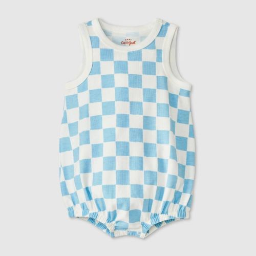 Baby Checkered Romper - Cat & Jack™ Blue Newborn