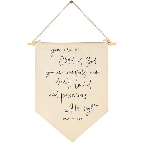 You Are A Child of God-Scripture Wall Decor, Baby Banner Gift Shower-Flag Decor Gifts for Baby Boys Girls Newborn Kids-Banner Wall Sign Gifts for Nursery Baby Room Playroom Bedroom Front Door