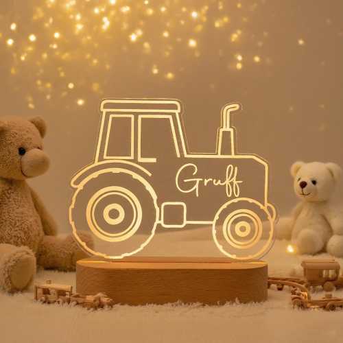 Personalised Tractor Night Light,Nursery Decor,Kids Gift,Night Light,Children's Night Light,Digger Light,Tractor Light,Easter Gifts for Boy
